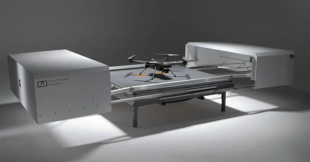 Autonomous drone security system on its docking station