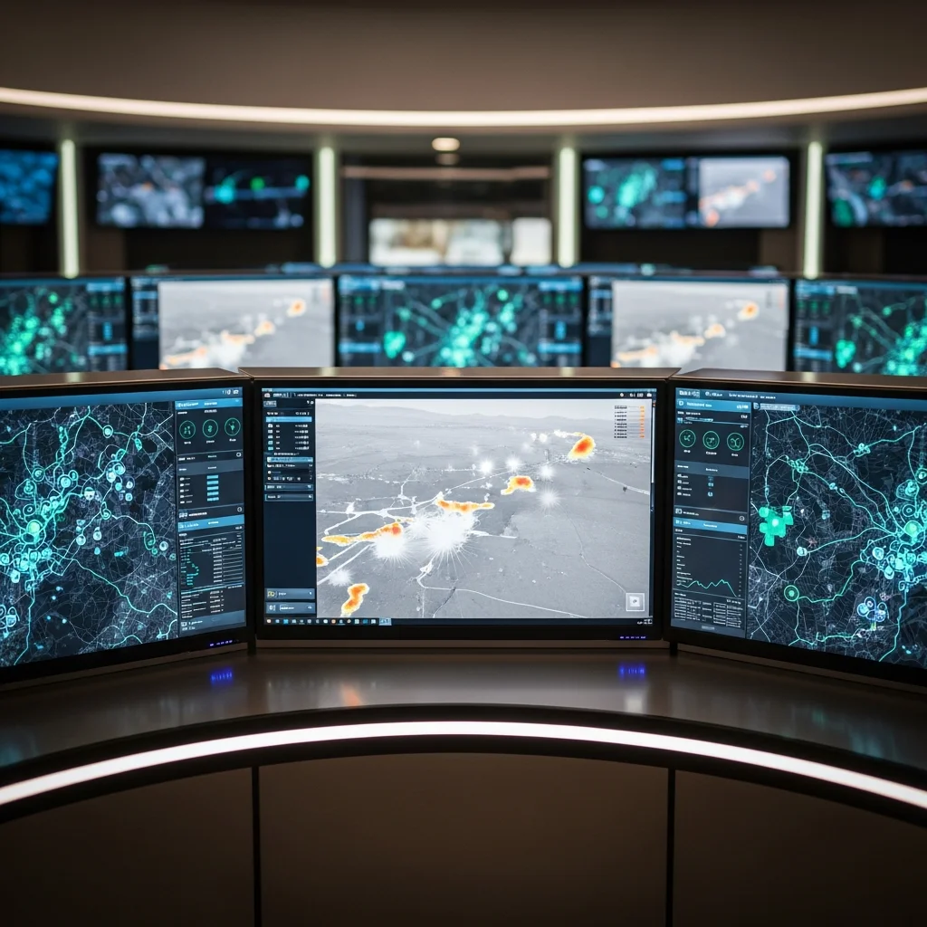 Illustrative aerial security integration dashboard